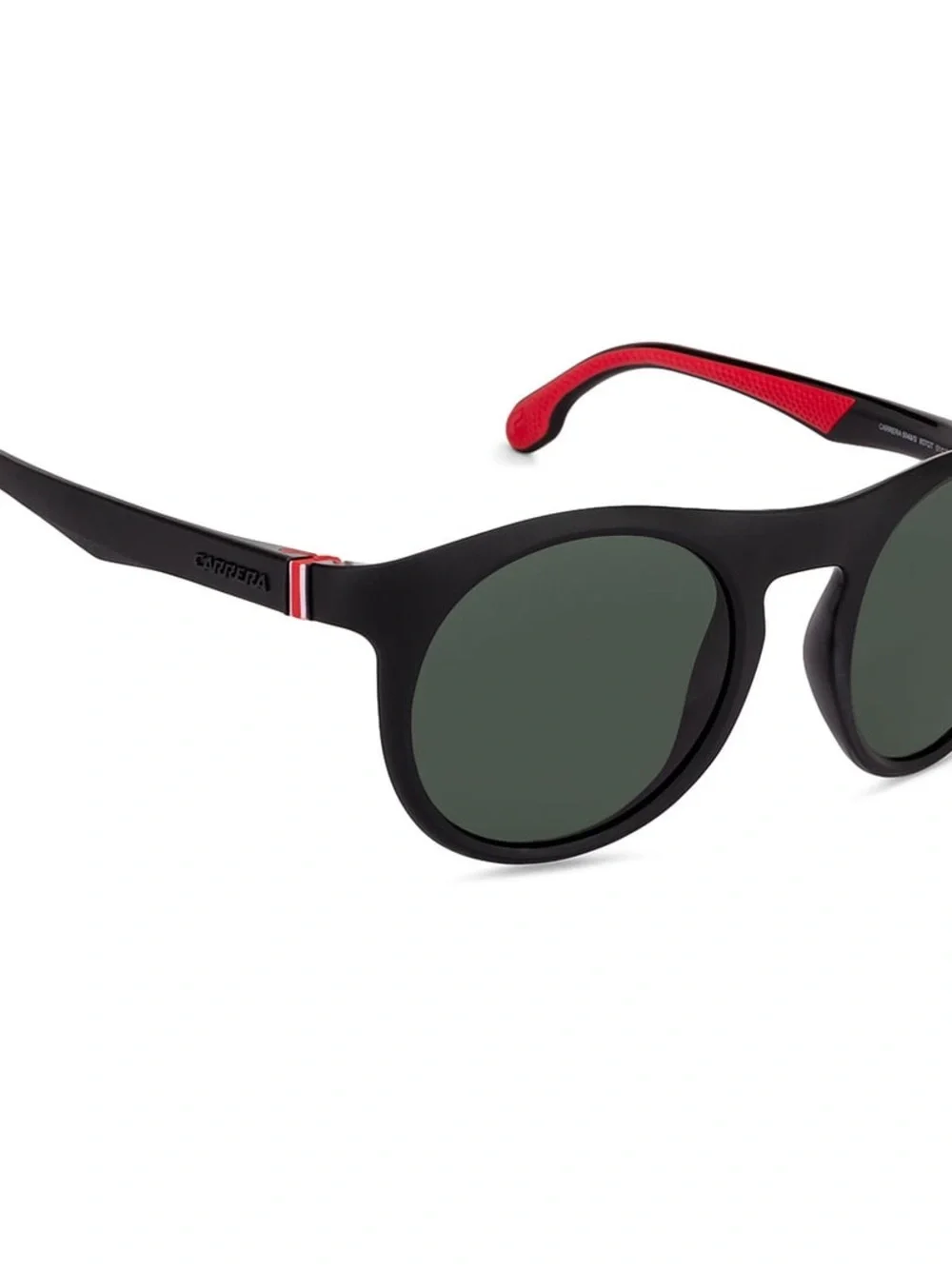 Carrera Black Sunglasses with Red Temple Accent